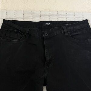 Kenneth Cole Men's Dark Black Relaxed Jeans